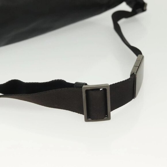 BOTTEGA VENETA INTRECCIATO Waist Bag Leather Black Silver Auth 137678 - Picture 8 of 16